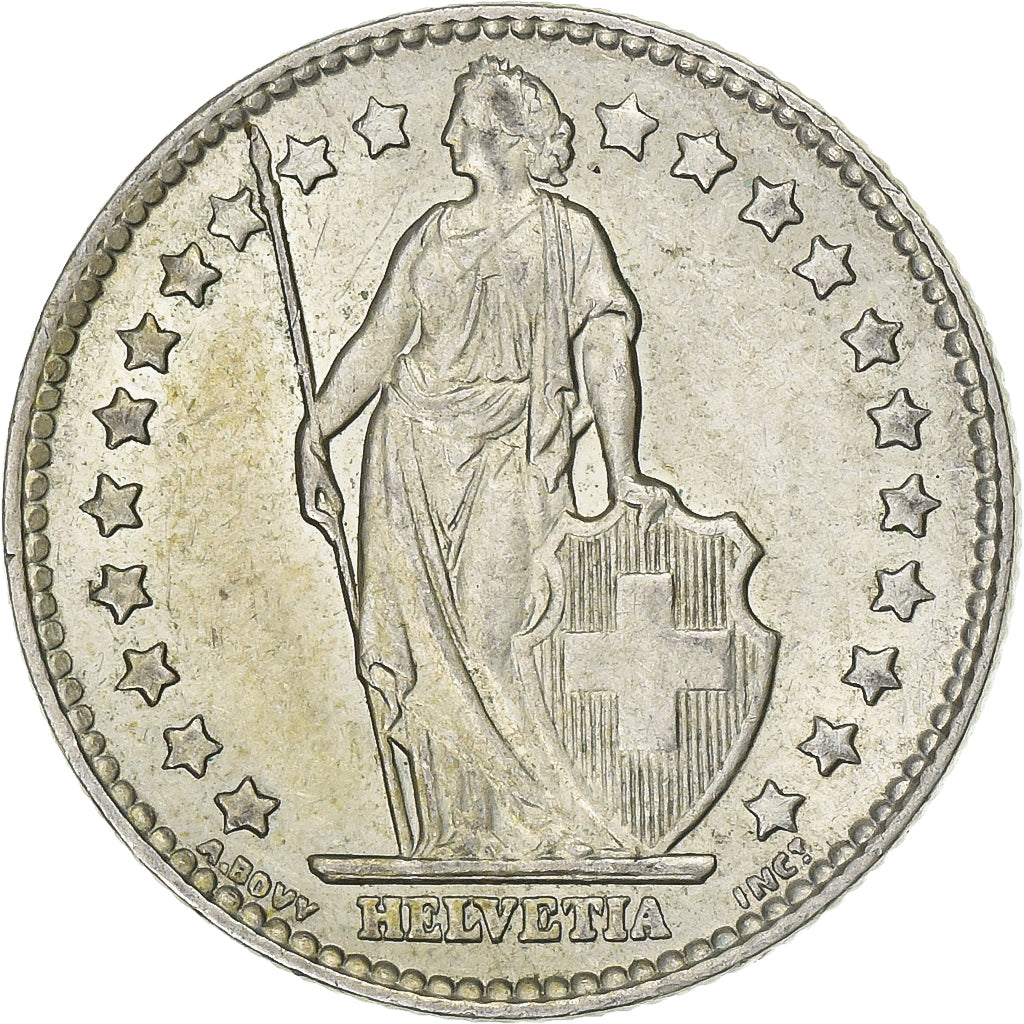 Suiza, 1 Franc, Helvetia, 1961, Bern, Plata, EBC, KM:24