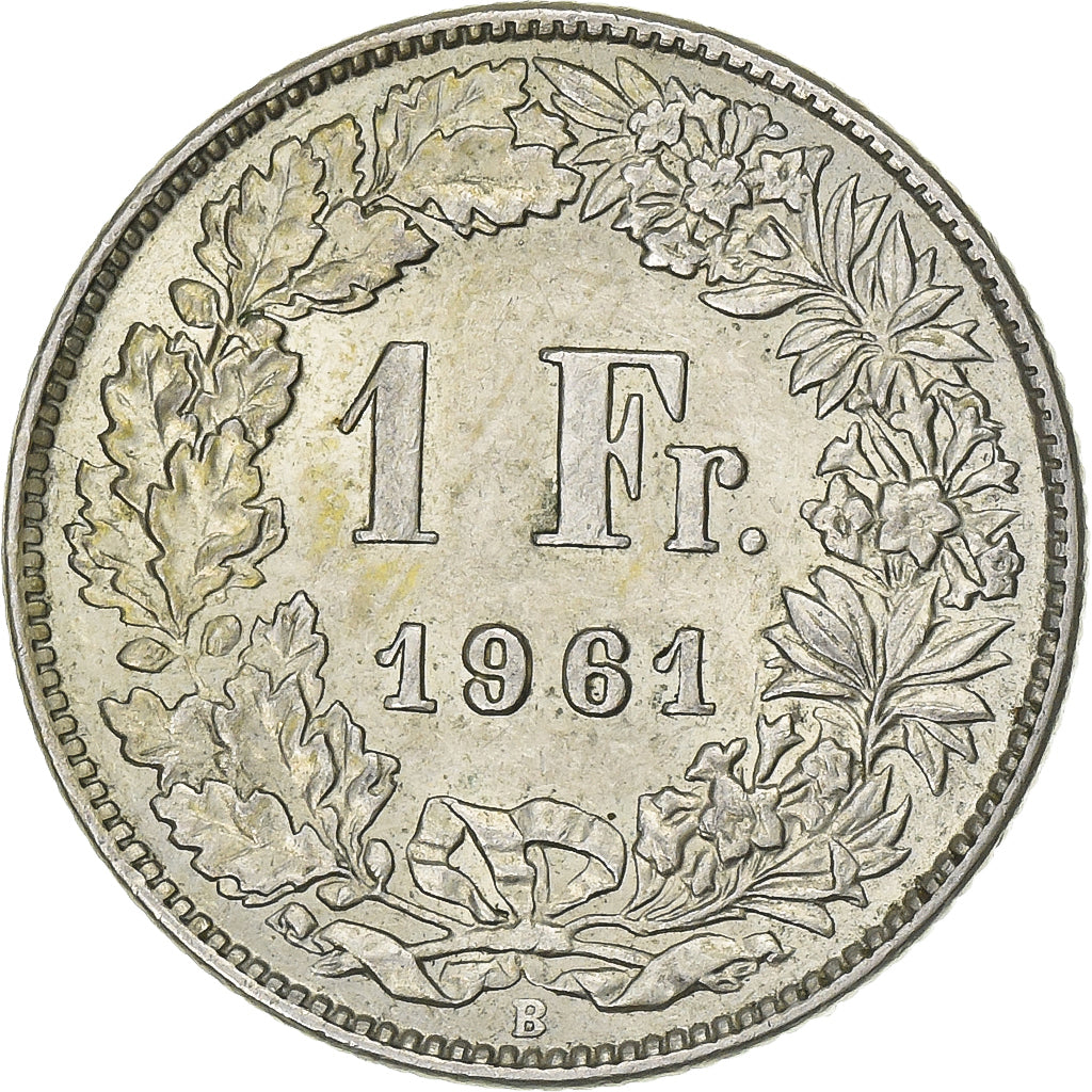 Suiza, 1 Franc, Helvetia, 1961, Bern, Plata, EBC, KM:24