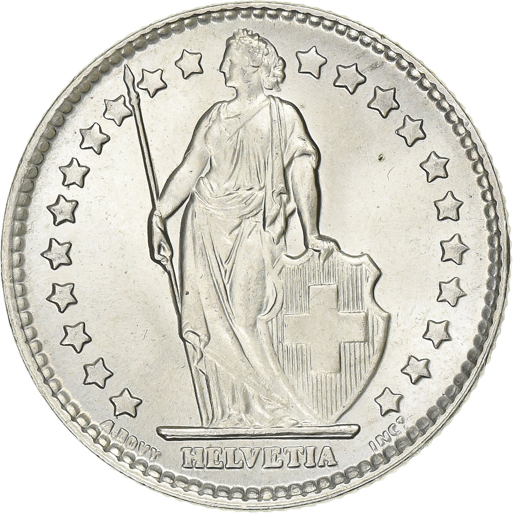 Switzerland, 1 Franc, Helvetia, 1962, Bern, Silver, AU(55-58), KM:24