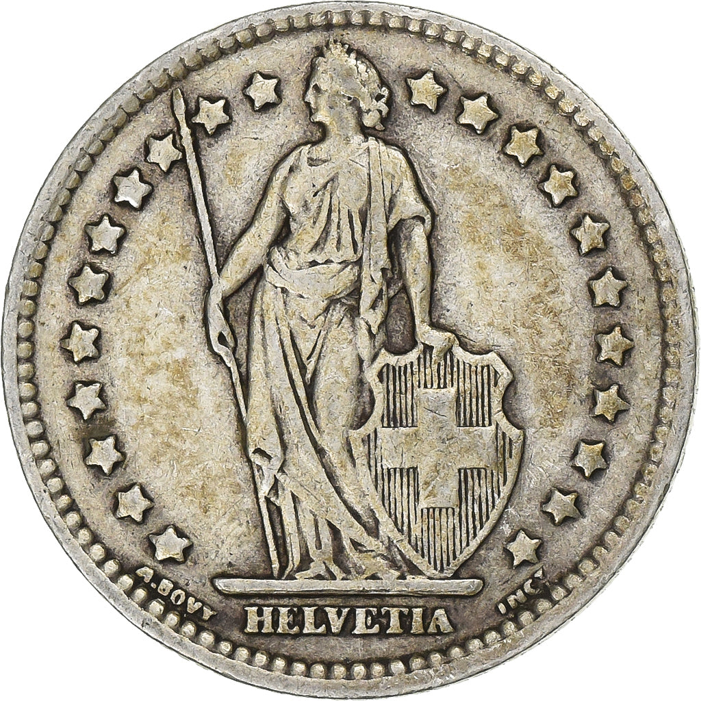 Switzerland, 1 Franc, Helvetia, 1944, Bern, Silver, AU(55-58), KM:24