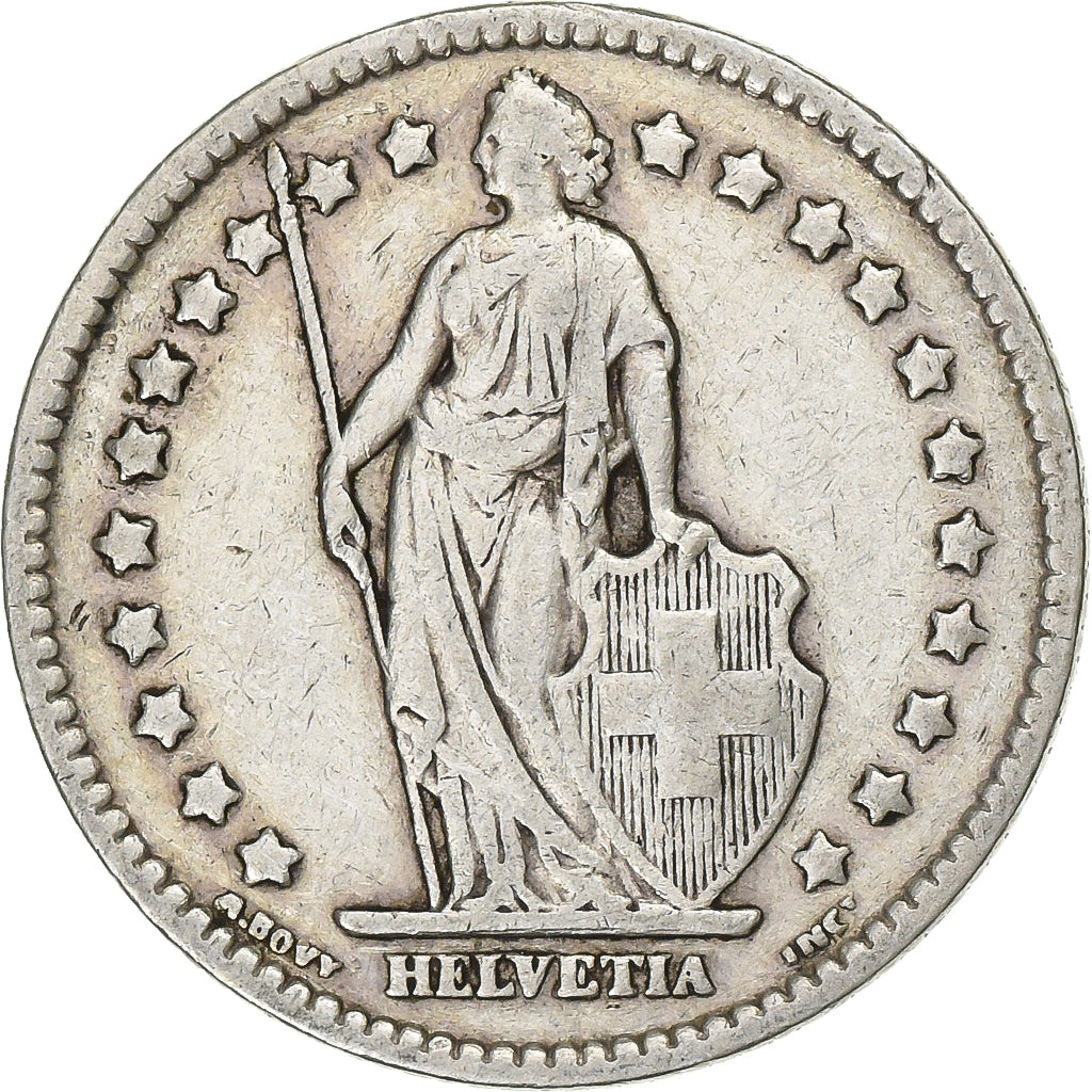 Switzerland, 1 Franc, Helvetia, 1914, Bern, Silver, AU(55-58), KM:24