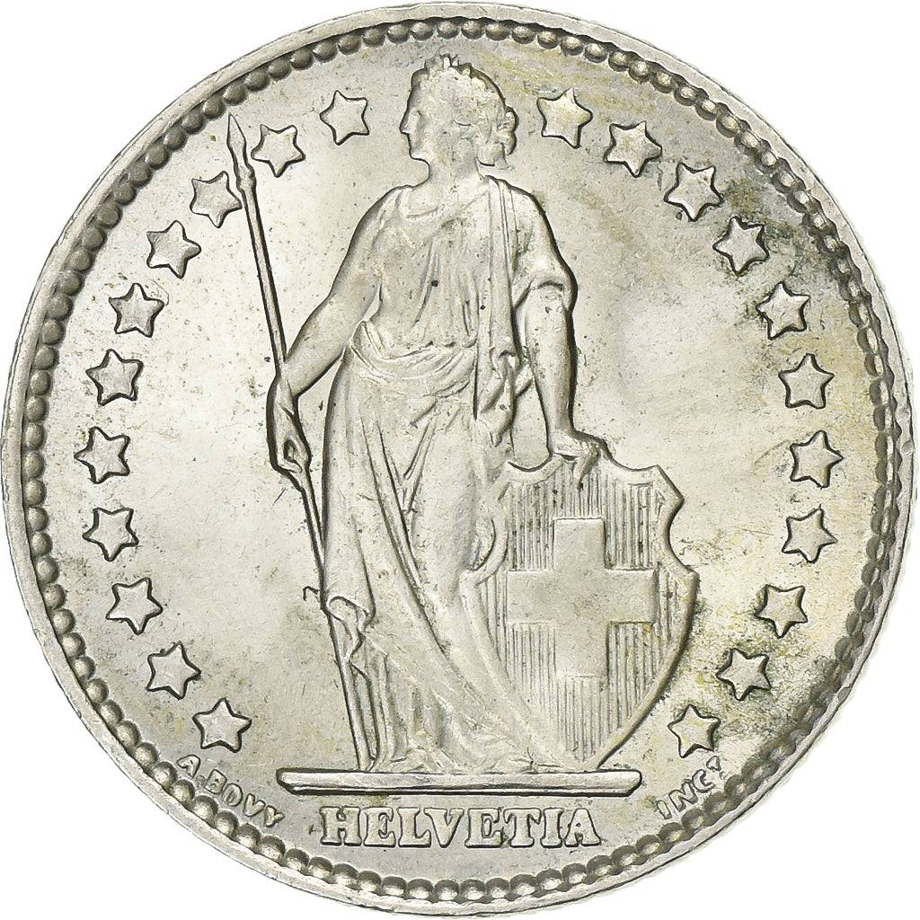 Switzerland, 1 Franc, Helvetia, 1963, Bern, Silver, AU(55-58), KM:24