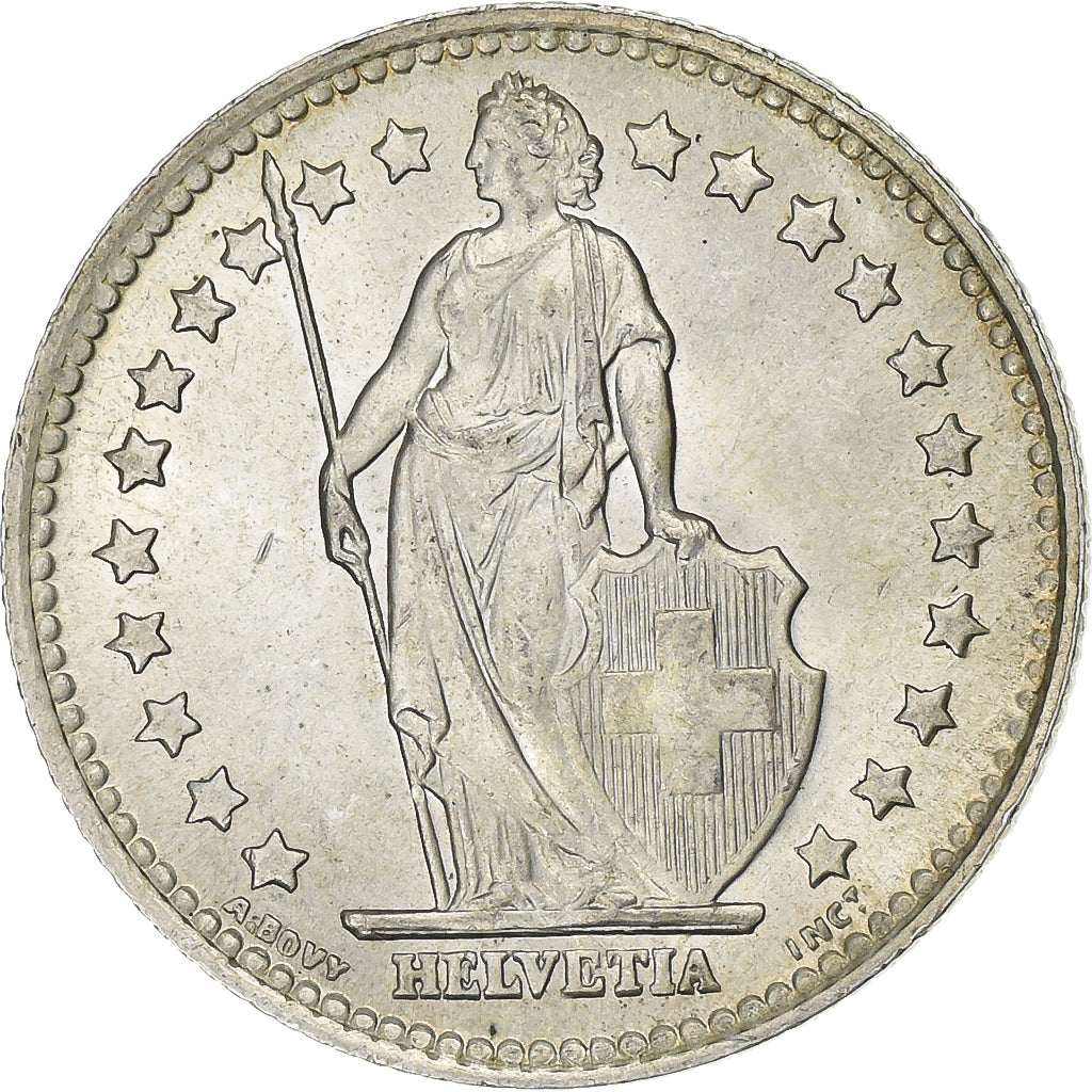 Switzerland, 1 Franc, Helvetia, 1946, Bern, Silver, AU(55-58), KM:24