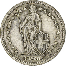 Switzerland, 2 Francs, Helvetia, 1958, Bern, Silver, AU(55-58), KM:21