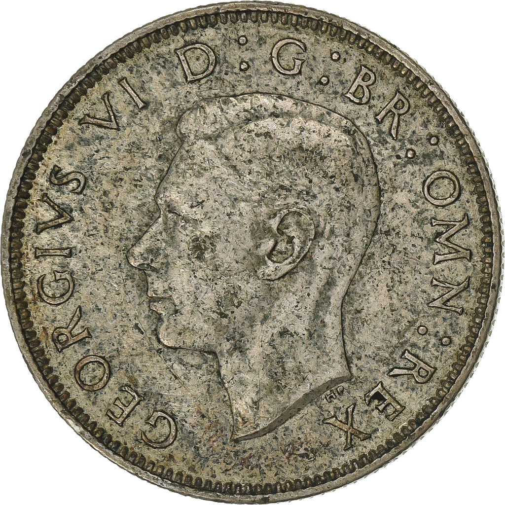 Groot Bretagne, George VI, 2 Shillings, 1938, Zilver, FR+, KM:855