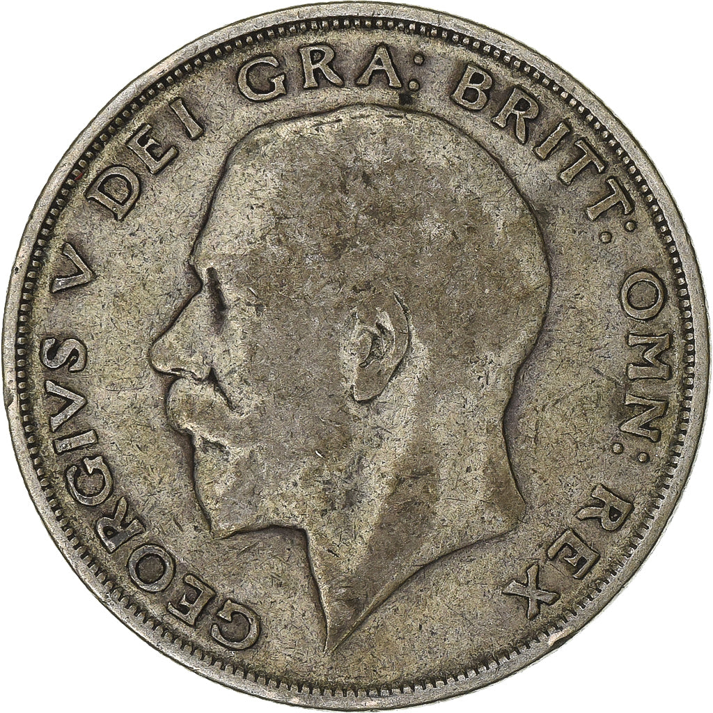Wielka Brytania, George V, 1/2 Crown, 1923, Srebro, VF(30-35), KM:818.1a