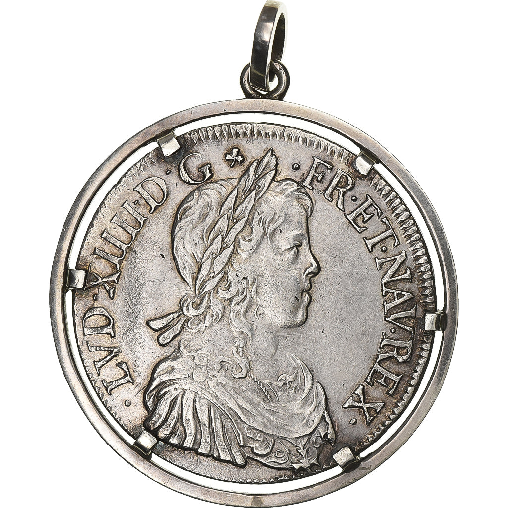 Frankreich, Louis XIV, Écu à la mèche longue, 1649, Montpellier, Silber, SS