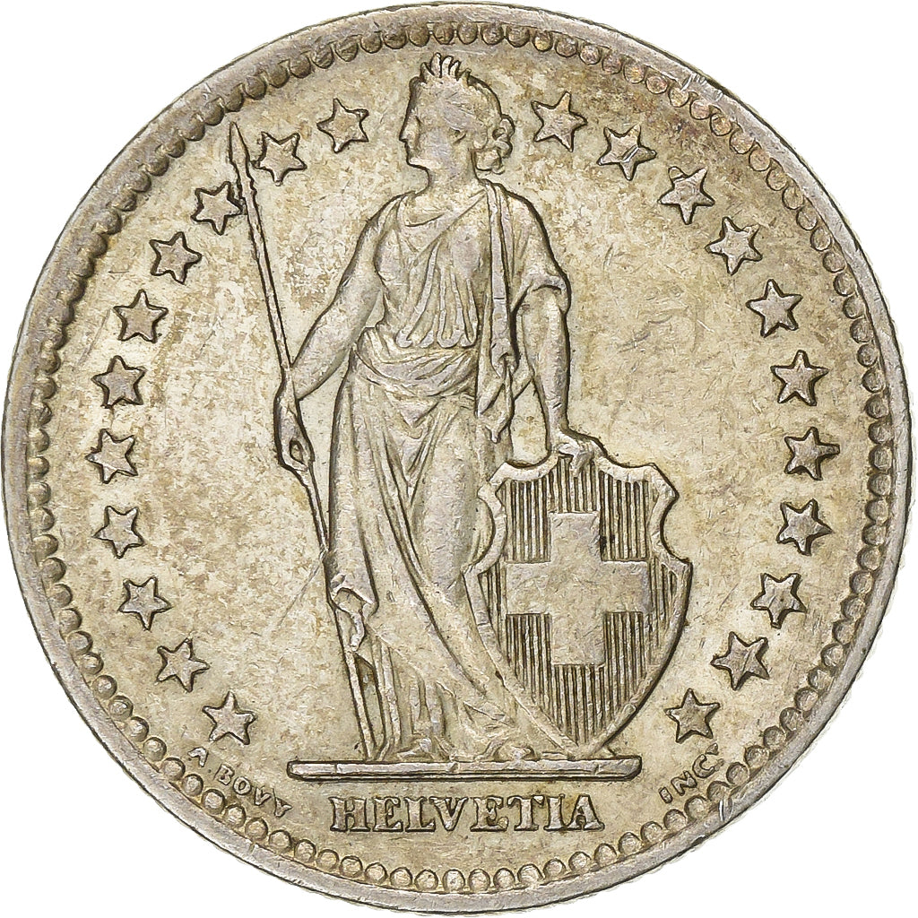 Suisse, 2 Francs, Helvetia, 1944, Bern, Argent, SUP, KM:21