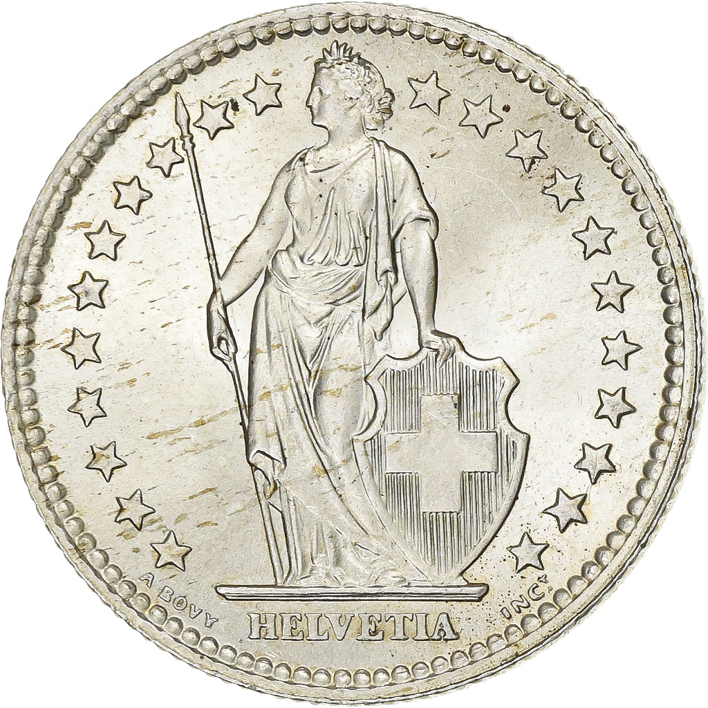 Suisse, 2 Francs, Helvetia, 1957, Bern, Argent, SUP, KM:21