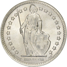 Switzerland, 2 Francs, Helvetia, 1963, Bern, Silver, AU(55-58), KM:21