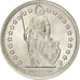 Switzerland, 2 Francs, Helvetia, 1963, Bern, Silver, AU(55-58), KM:21