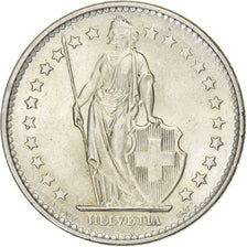Switzerland, 2 Francs, Helvetia, 1965, Bern, Silver, AU(55-58), KM:21