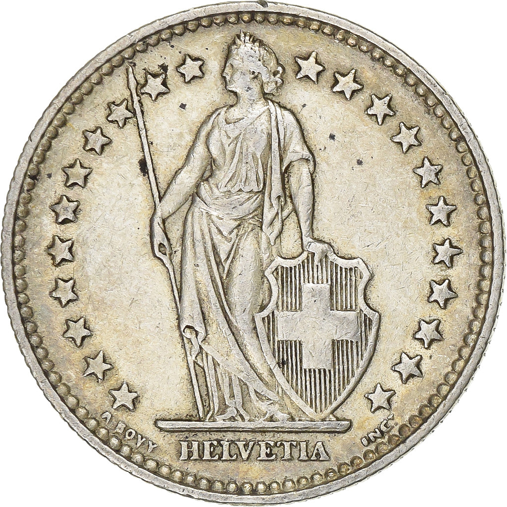 Switzerland, 2 Francs, Helvetia, 1940, Bern, Silver, AU(55-58), KM:21