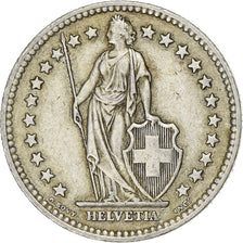 Switzerland, 2 Francs, Helvetia, 1958, Bern, Silver, AU(55-58), KM:21