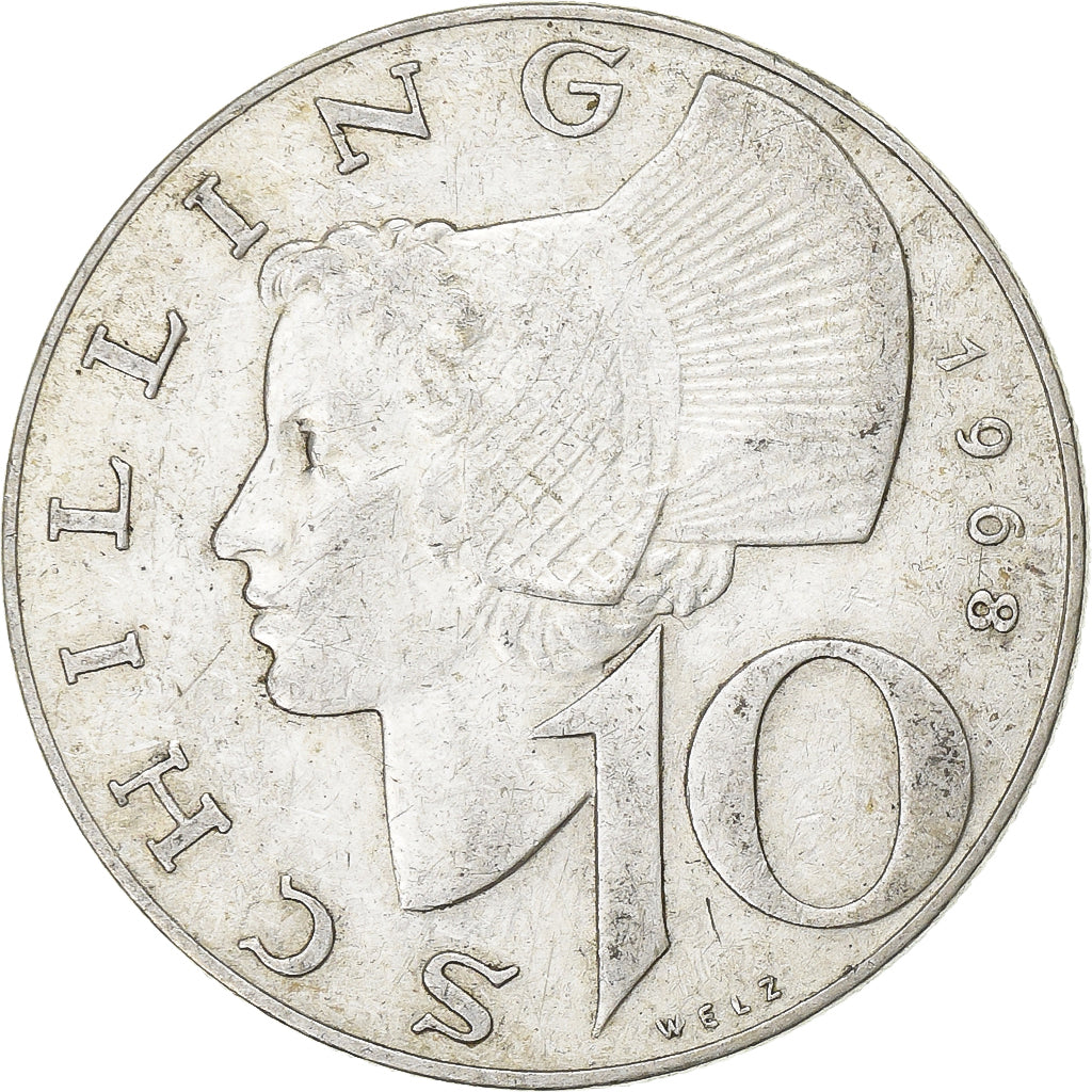 Austria, 10 Schilling, 1968, Silver, EF(40-45), KM:2882
