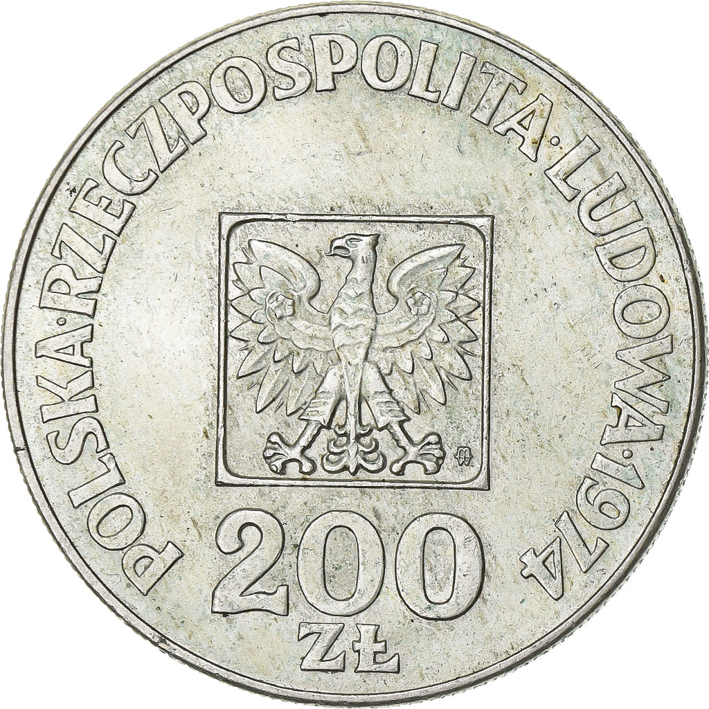 Polonia, 200 Zlotych, 1974, Warsaw, Argento, BB