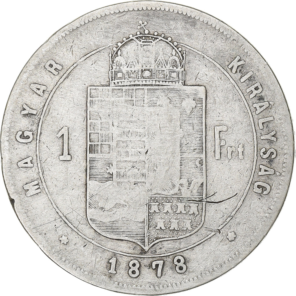 Hungria, Franz Joseph I, 1 Forint, 1878, Prata, EF(40-45), KM:453
