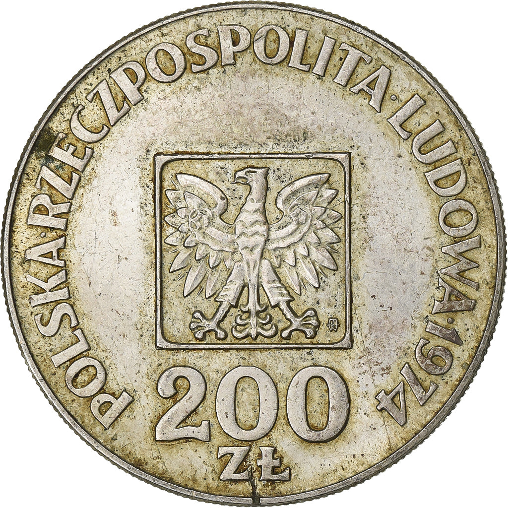 Poland, 200 Zlotych, 1974, Warsaw, Silver, EF(40-45)
