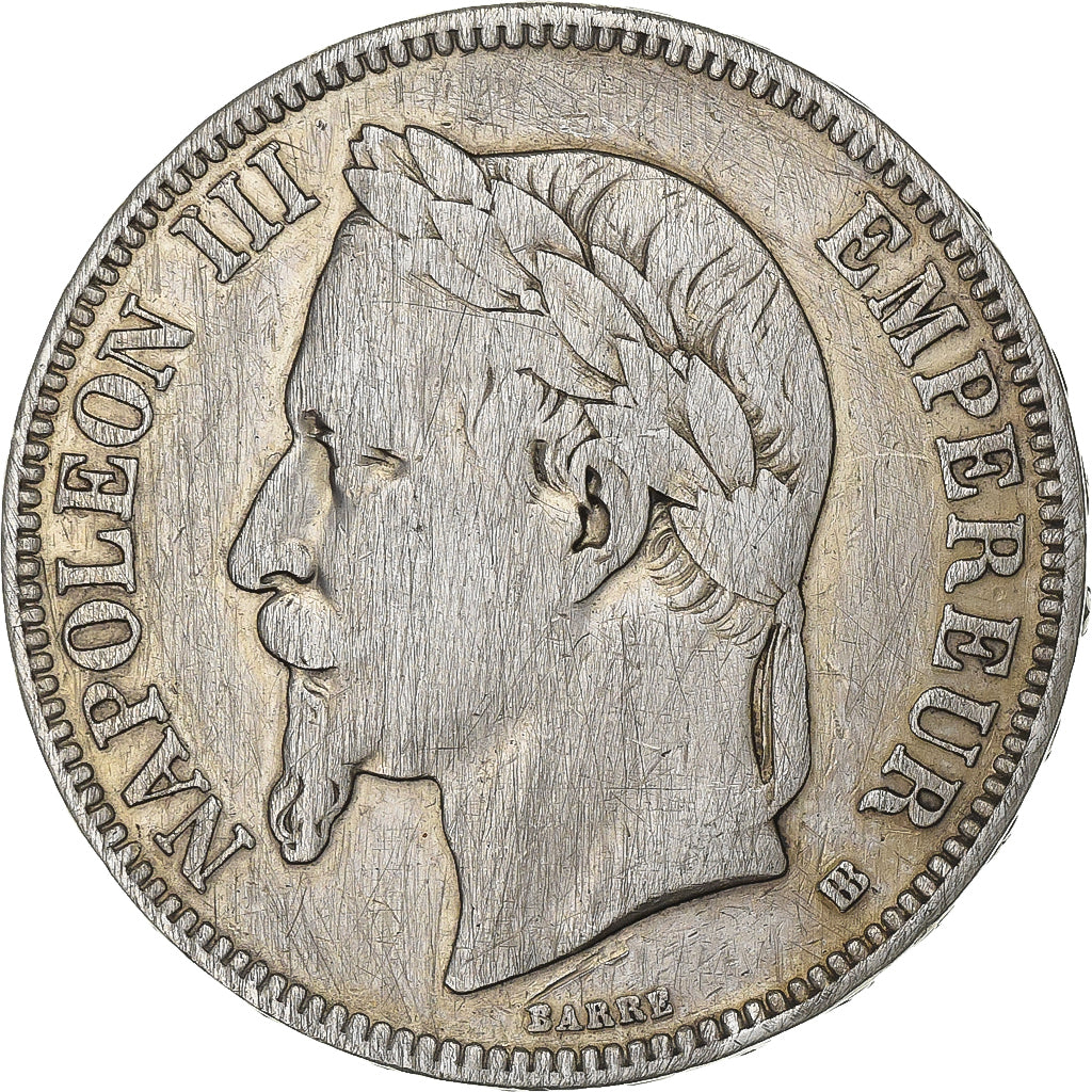 France, Napoleon III, 5 Francs, 1868, Strasbourg, Silver, EF(40-45)