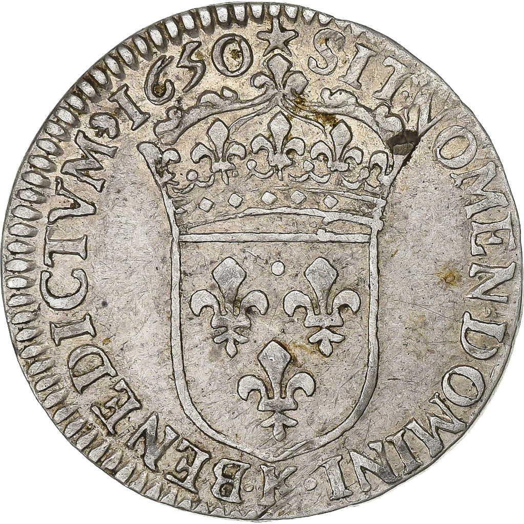Frankrijk, Louis XV, 1/12 Ecu à la mèche longue, 1650, Bordeaux, Zilver, ZF