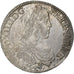 França, Louis XIV, 1/2 Écu de Béarn à la mèche longue, 1651, Pau, Prata