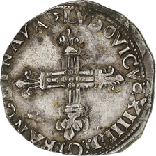 France, Louis XIV, 1/4 Écu de Navarre, 1650, Saint Palais, Silver, EF(40-45)