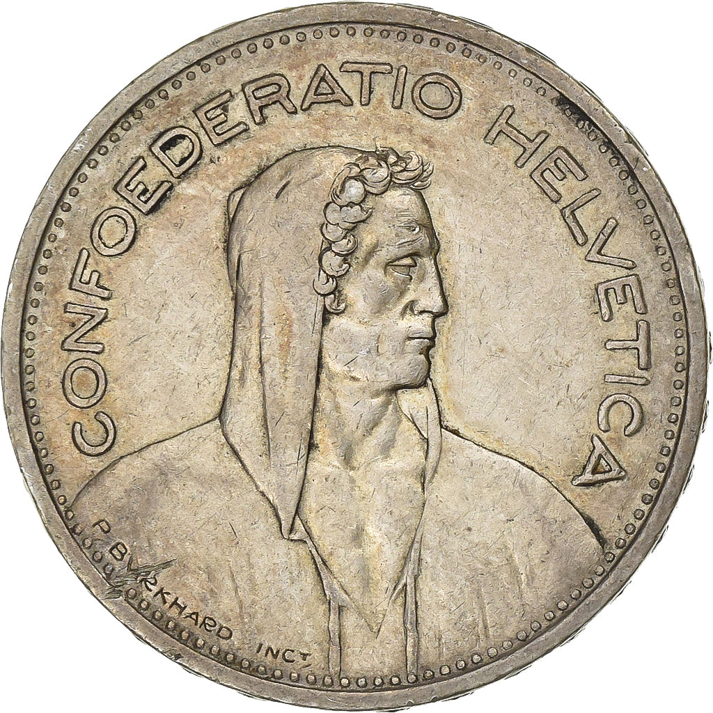 Switzerland, 5 Francs, 1954, Bern, Silver, EF(40-45), KM:40