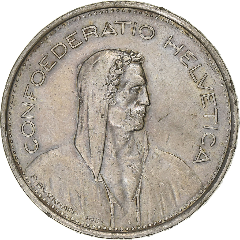 Switzerland, 5 Francs, 1975, Bern, Copper-nickel, AU(55-58), KM:40a