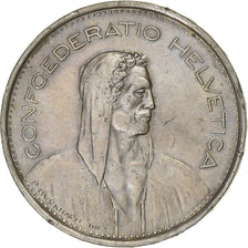 Switzerland, 5 Francs, 1975, Bern, Copper-nickel, AU(55-58), KM:40a