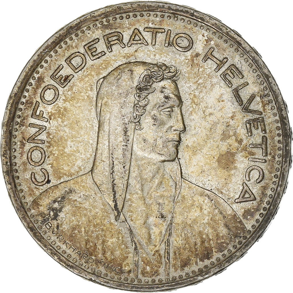 Svizzera, 5 Francs, 1954, Bern, Argento, BB+, KM:40