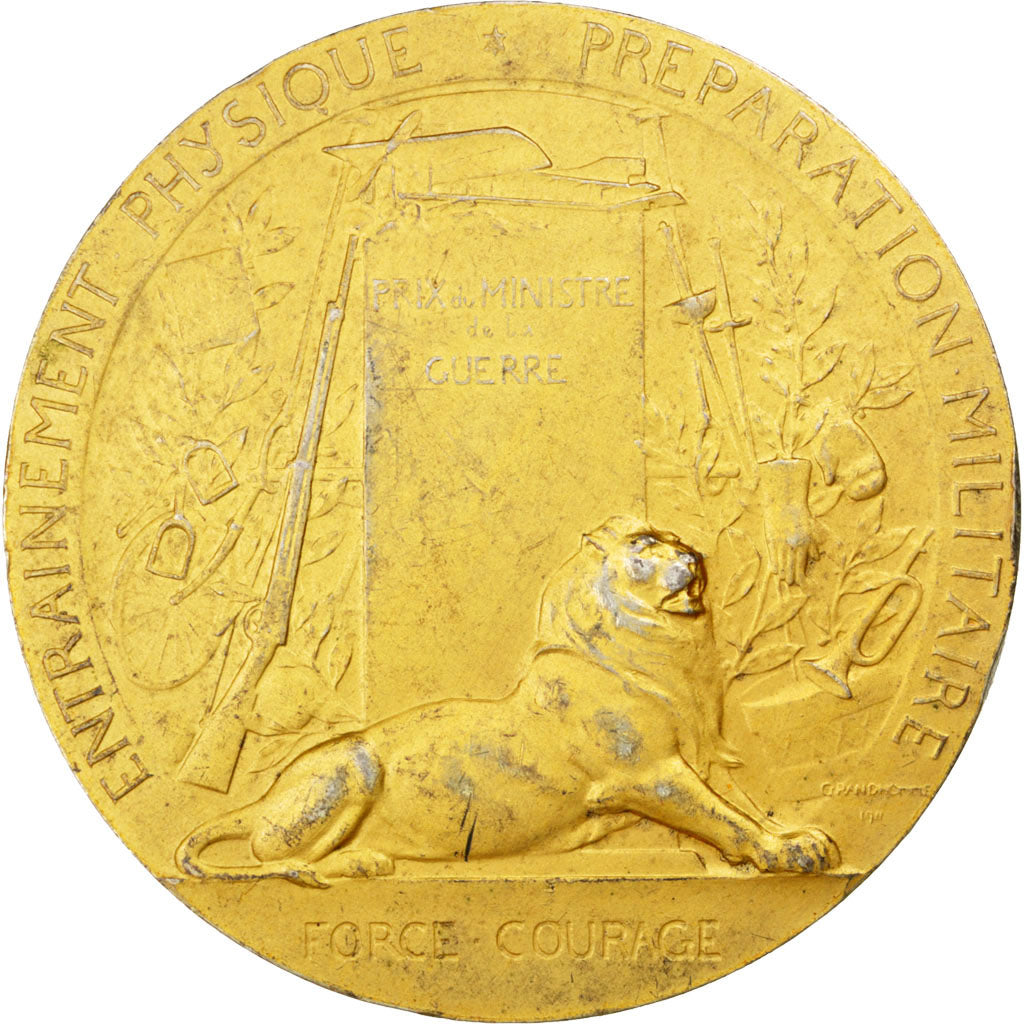 Francia, medalla, French Third Republic, Oro vermeil, Grandhomme, MBC+
