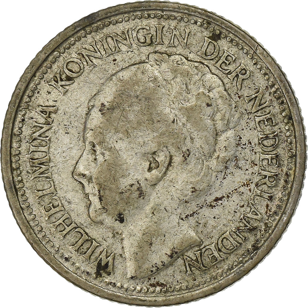 Holandia, Wilhelmina I, 10 Cents, 1936, Srebro, EF(40-45), KM:145