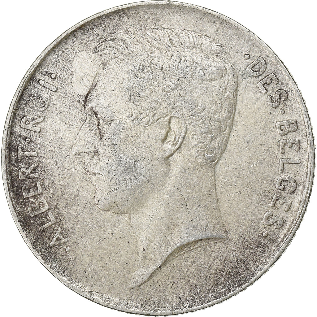 Belgia, Albert I, 1 Franc, 1913, Srebro, AU(55-58), KM:72