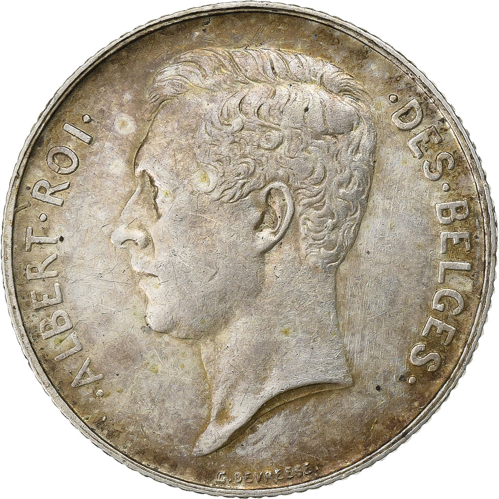 Belgium, Albert I, 1 Franc, 1913, Silver, AU(55-58), KM:72