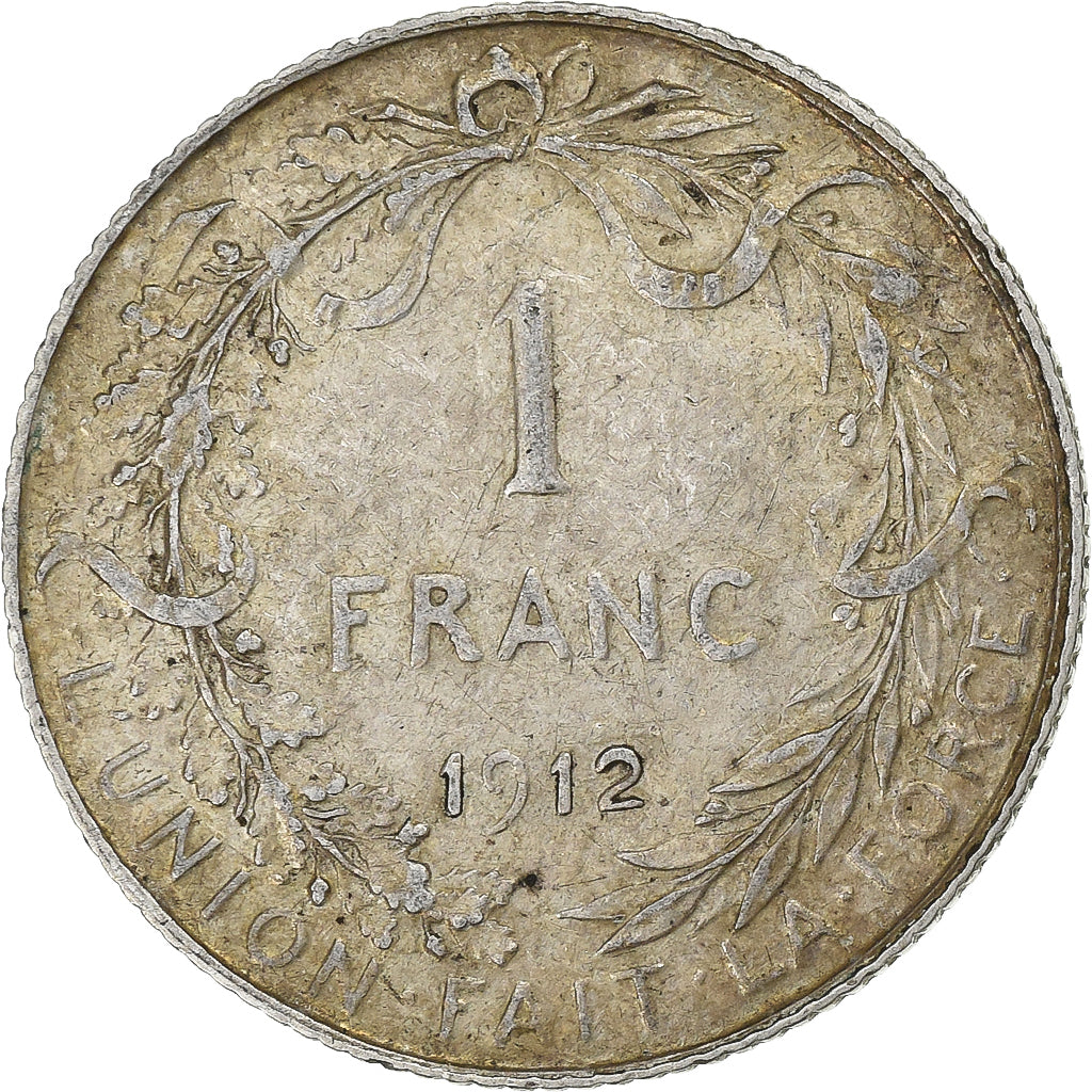 Belgium, Albert I, 1 Franc, 1912, Silver, EF(40-45), KM:72