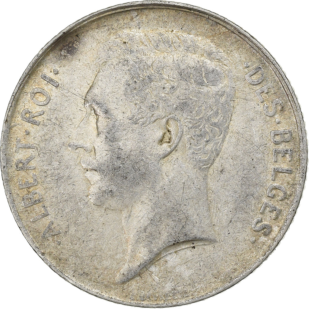 Belgium, Albert I, 1 Franc, 1913, Silver, AU(50-53), KM:72