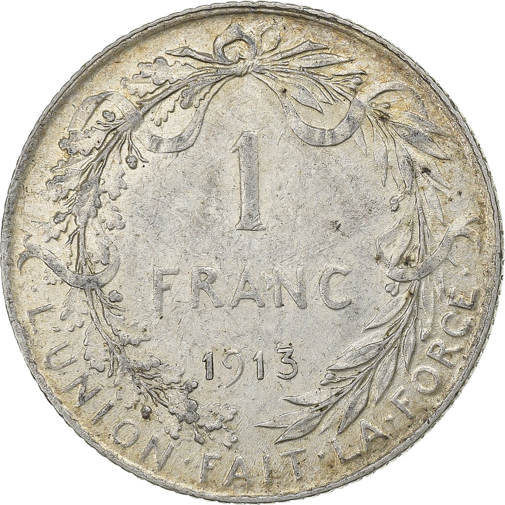 Belgium, Albert I, 1 Franc, 1913, Silver, AU(50-53), KM:72