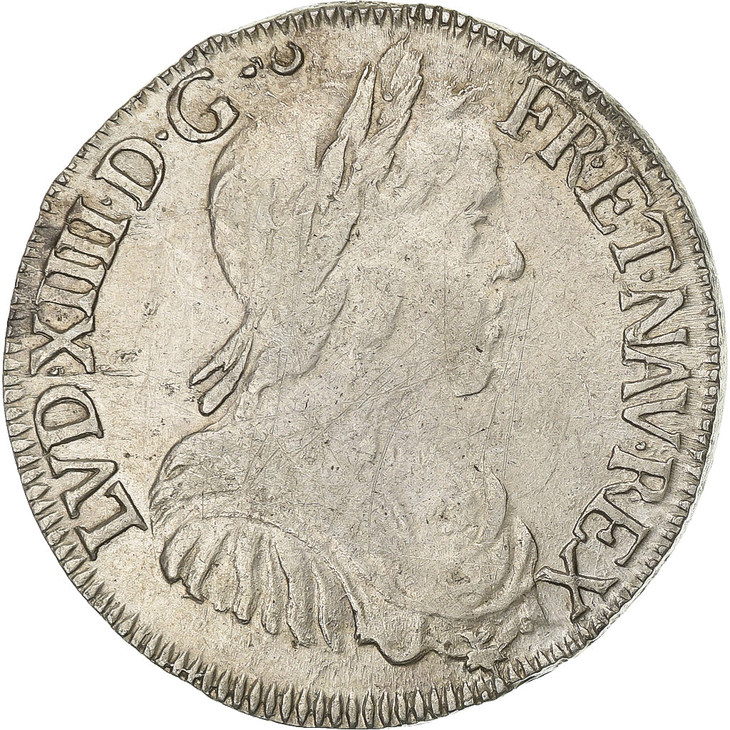França, Louis XIV, 1/2 Écu à la mèche longue, 1650, Narbonne, Prata