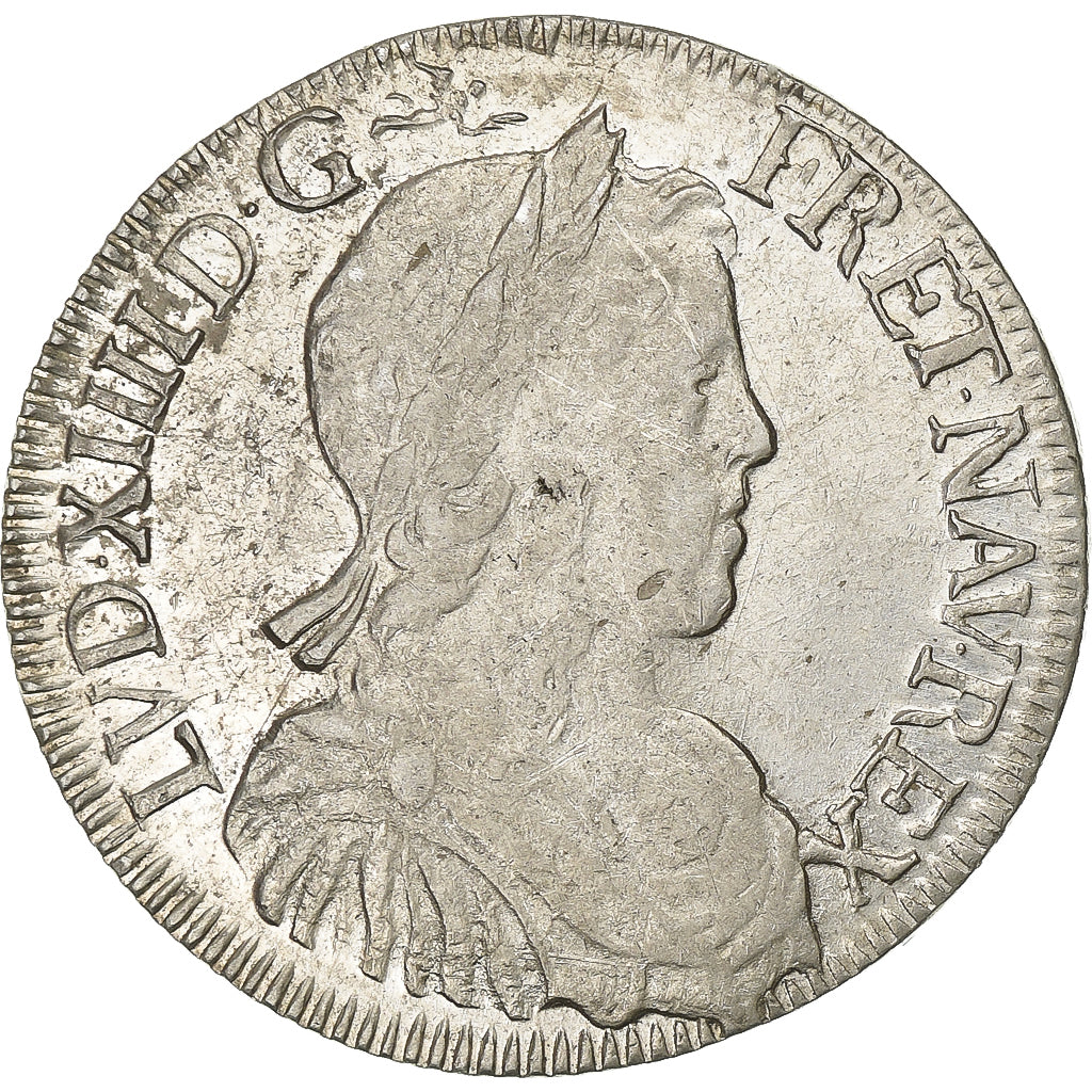 Francia, Louis XIV, 1/2 Écu à la mèche longue, 1650, Narbonne, Argento, BB