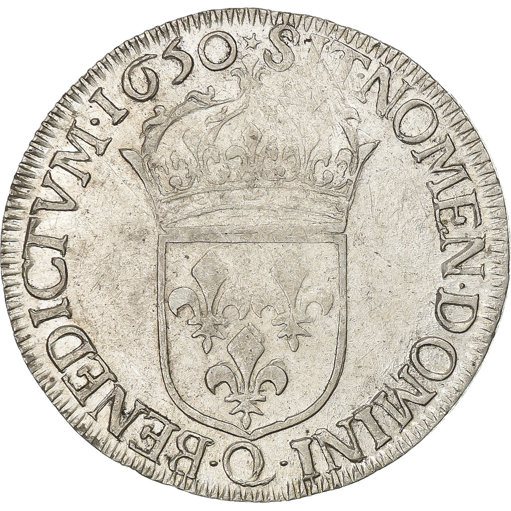 Francia, Louis XIV, 1/2 Écu à la mèche longue, 1650, Narbonne, Argento, BB