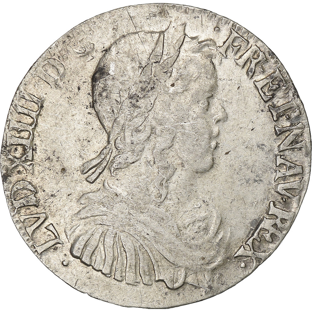 França, Louis XIV, 1/2 Écu à la mèche longue, 1650, Bayonne, Prata