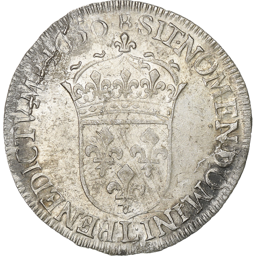 Francja, Louis XIV, 1/2 Écu à la mèche longue, 1650, Bayonne, Srebro