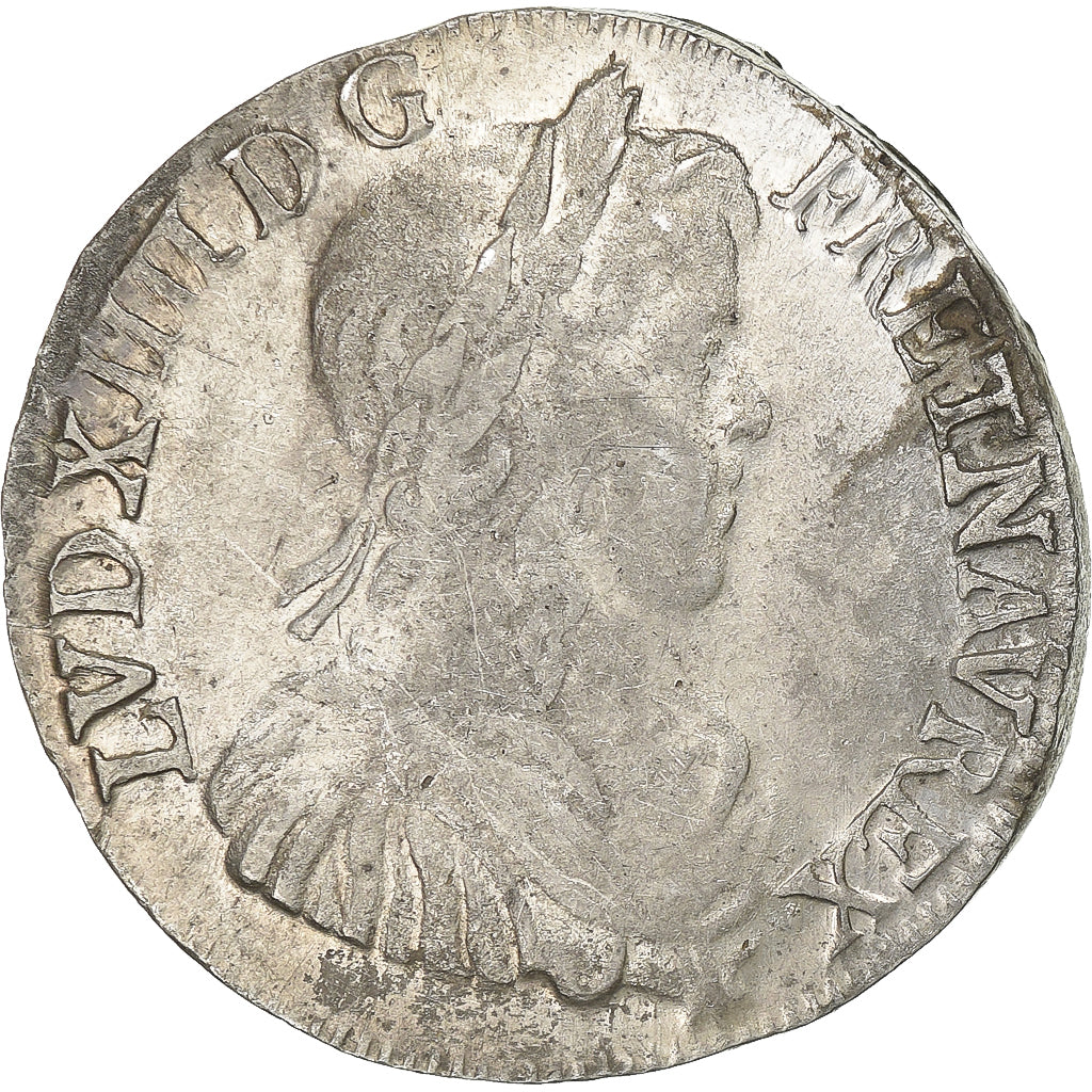 Francja, Louis XIV, 1/2 Écu à la mèche longue, 1650, Bayonne, Srebro