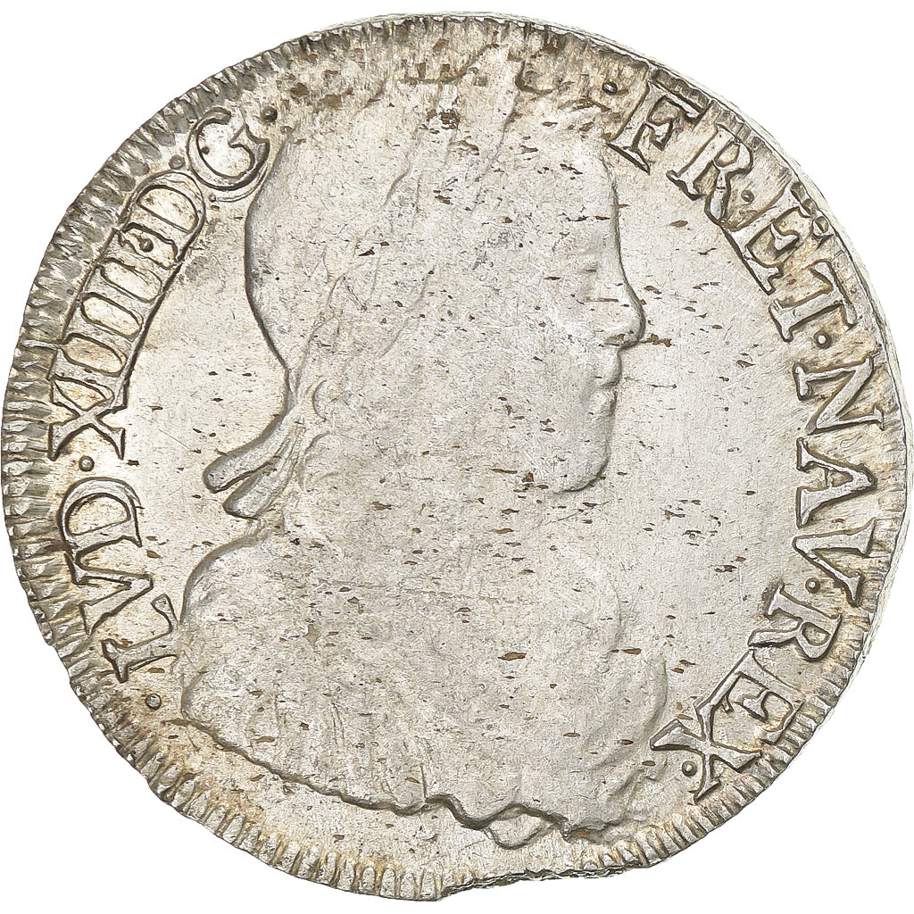 France, Louis XIV, 1/2 Écu à la mèche longue, 1651, Bayonne, Argent, TB+