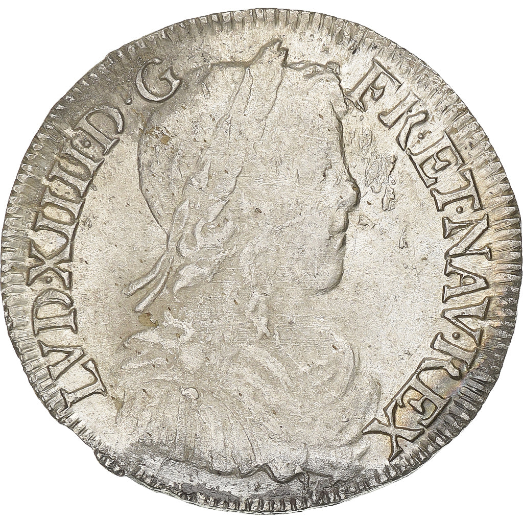 France, Louis XIV, 1/2 Écu à la mèche longue, 1651, Bayonne, Argent, TTB