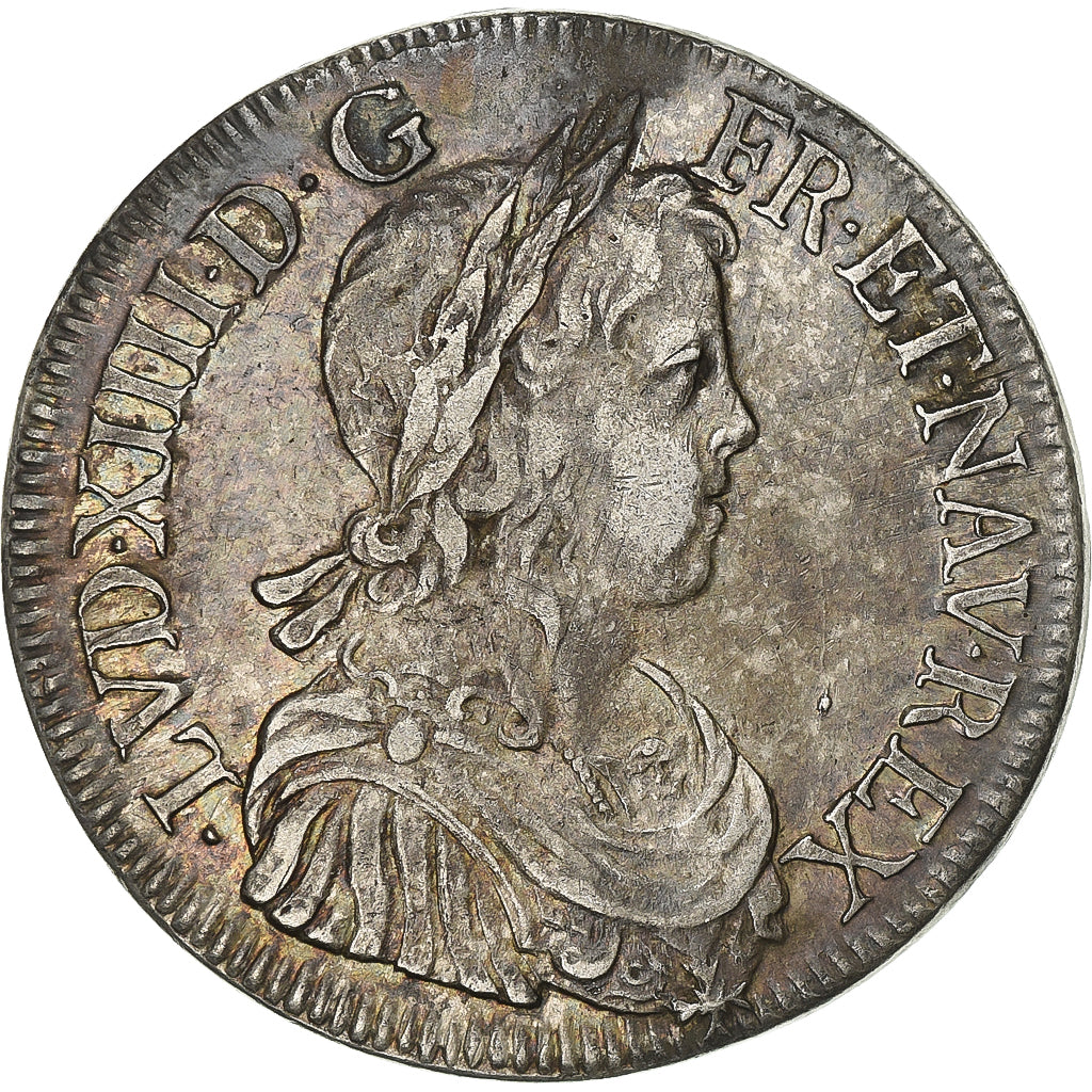 Francja, Louis XIV, Écu à la mèche longue, 1648, Bordeaux, Srebro, EF(40-45)
