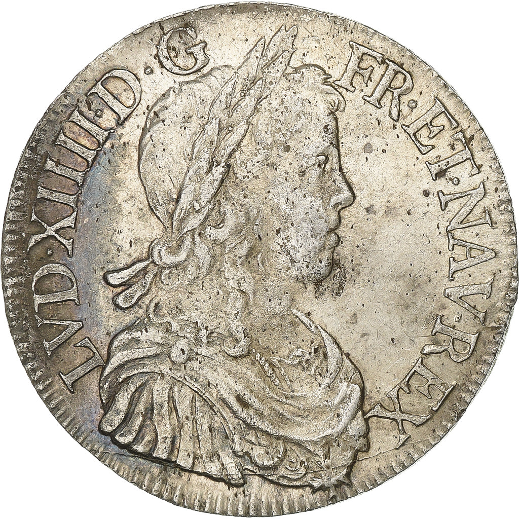 Francia, Louis XIV, Écu à la mèche longue, 1648, Bordeaux, Argento, BB
