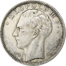 Belgio, Leopold III, 20 Francs, 1935, Argento, BB+, KM:105