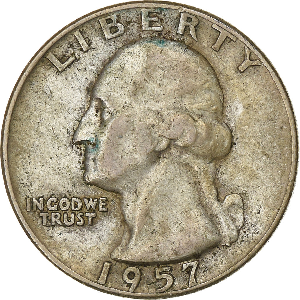 United States, quarter dollar, Washington, 1957, Denver, Silver, EF(40-45)