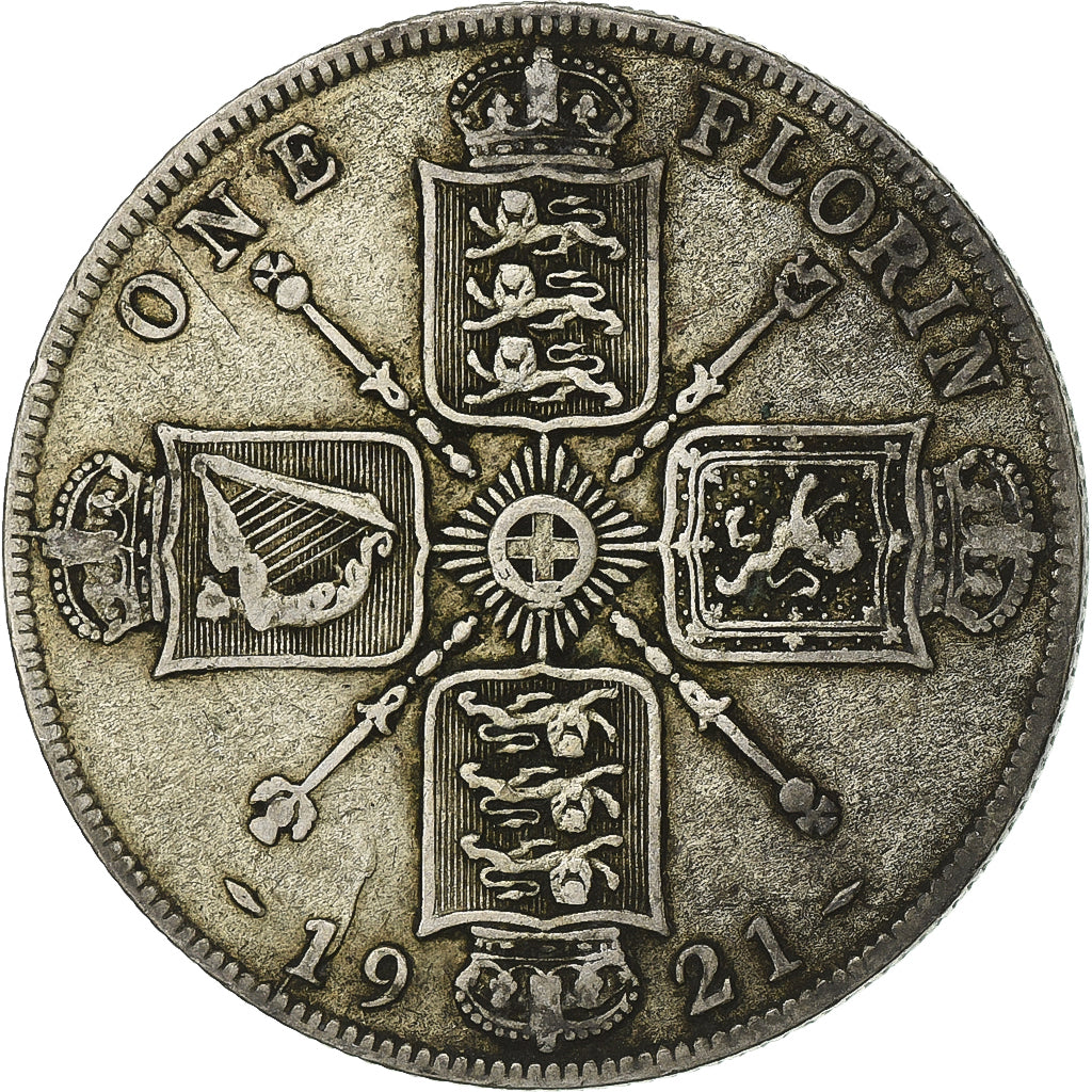 Grande-Bretagne, George V, 1 Florin, 1921, Argent, TTB, KM:817a